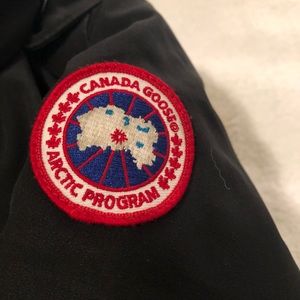 Boys Canada Goose Winter Coat with Fur Trim